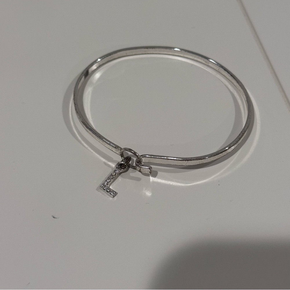 L Initial Bangle Bracelet